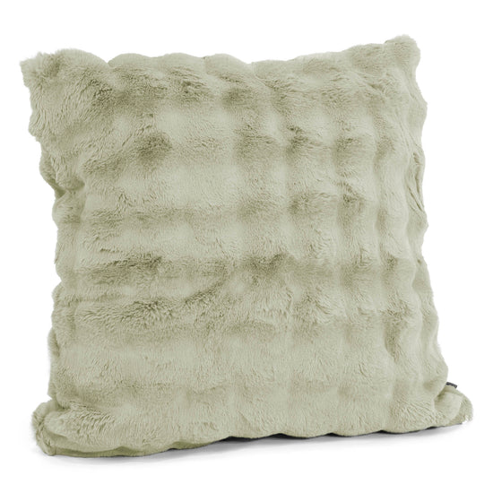Fodera per Cuscino Gigante 70 x 70cm - Pelliccia Sintetica a Bolle Verde Salvia 02