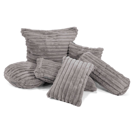 Fodera per Cuscino Gigante 70 x 70cm - Velluto Felpato Ultra Morbido Grigio3