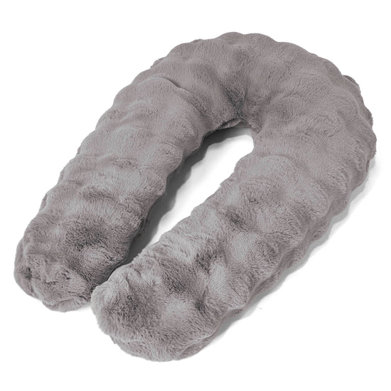 Cuscino Hug - Pelliccia Sintetica a Bolle Grigio 01