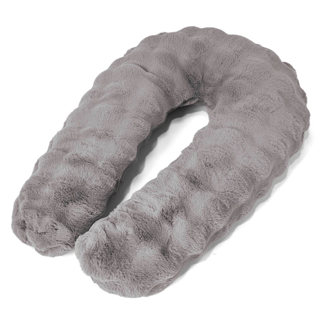 Cuscino Hug - Pelliccia Sintetica a Bolle Grigio 01