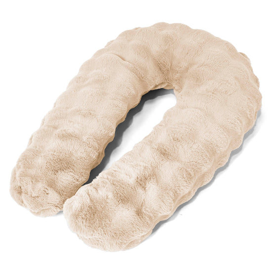 Cuscino Hug - Pelliccia Sintetica a Bolle Panna 01