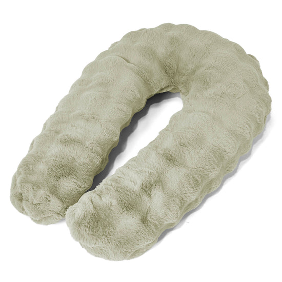 Cuscino Hug - Pelliccia Sintetica a Bolle Verde Salvia 01