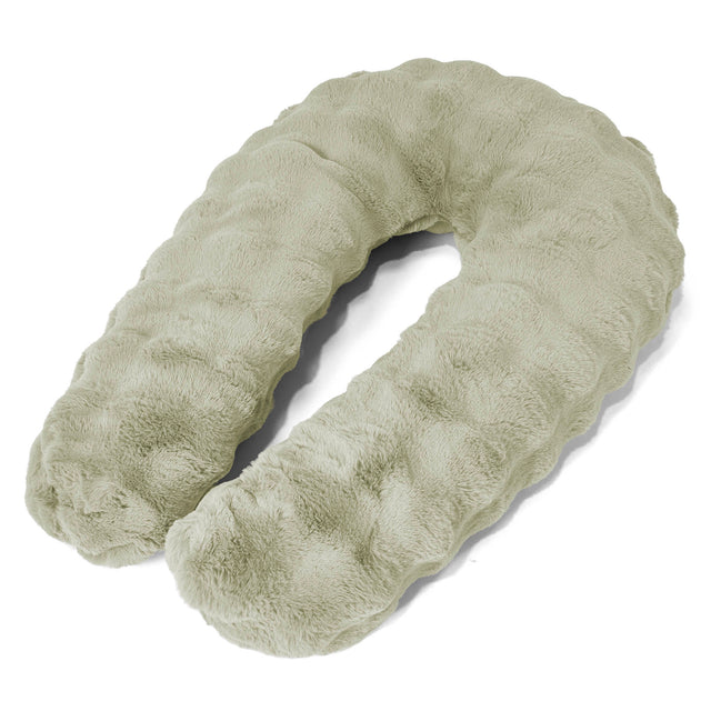 Cuscino Hug - Pelliccia Sintetica a Bolle Verde Salvia 01