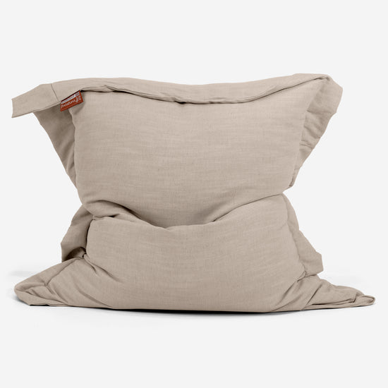 Cuscino Pouf Sacco XL - Effetto Lino Crema 01