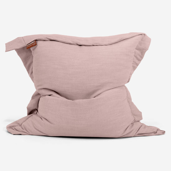 Cuscino Pouf Sacco XL - Effetto Lino Rosa 01