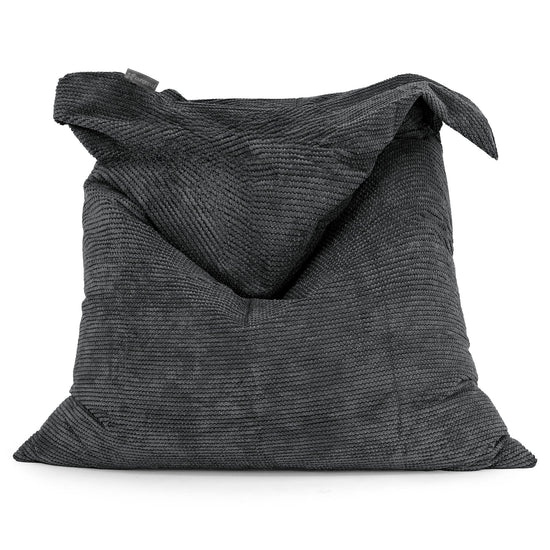 Cuscino Pouf Sacco XL - Pompon Nero 01