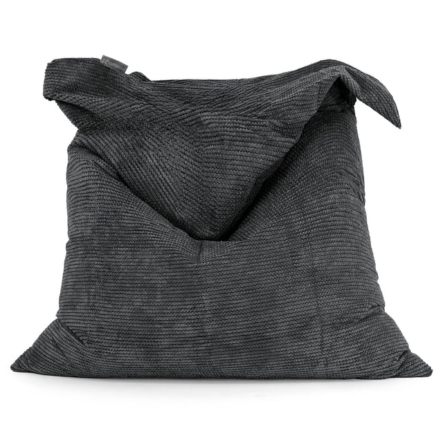 Cuscino Pouf Sacco XL - Pompon Nero 01