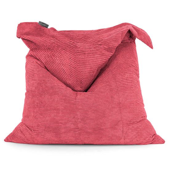 Cuscino Pouf Sacco XL - Pompon Rosso pastello 01