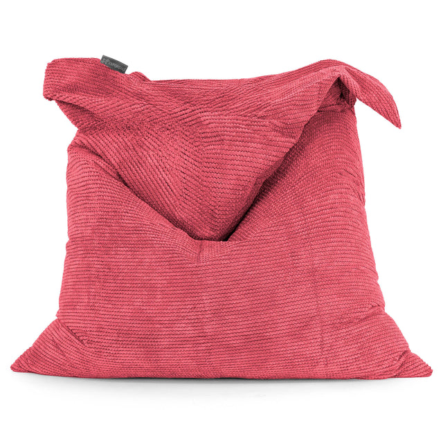 Cuscino Pouf Sacco XL - Pompon Rosso pastello 01