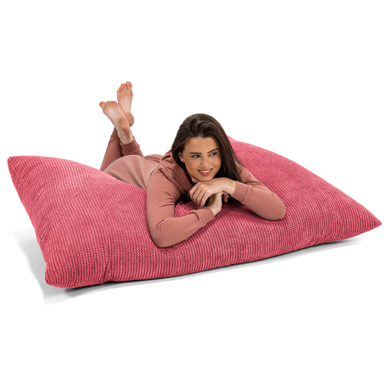 Cuscino Pouf Sacco XL - Pompon Rosso pastello 03