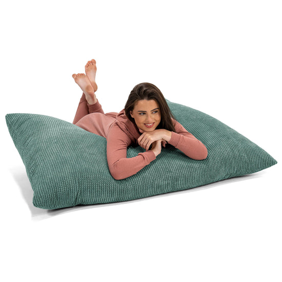 Cuscino Pouf Sacco XL - Pompon Verde Muschio 03