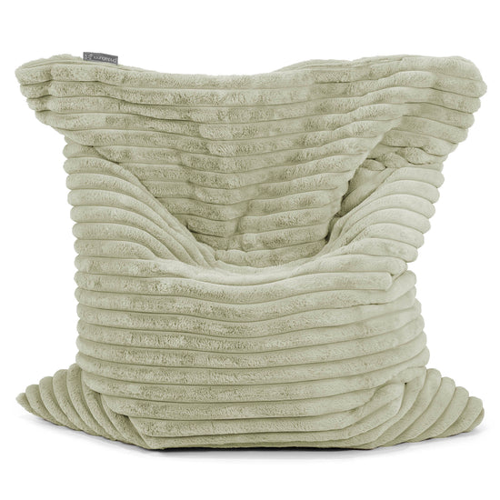 Cuscino Pouf Sacco XL - Velluto Felpato Ultra Morbido Verde Salvia1