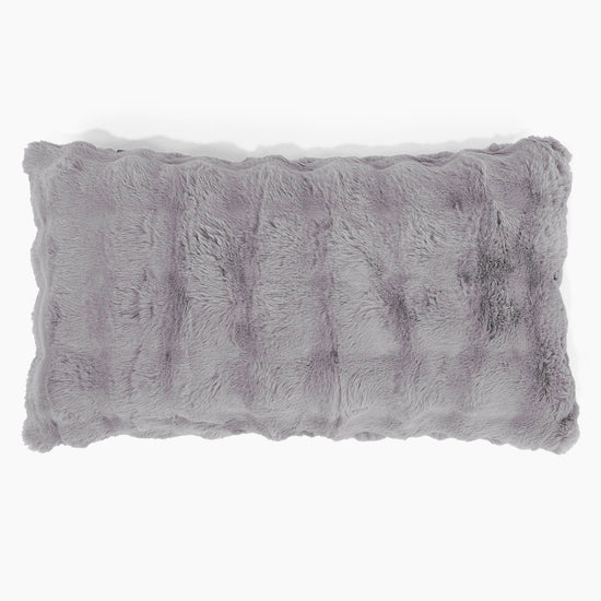 Fodera per Cuscino Rettangolare Gigante 40 x 70cm - Pelliccia Sintetica a Bolle Grigio 01