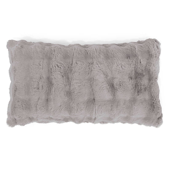Fodera per Cuscino Rettangolare Gigante 40 x 70cm - Pelliccia Sintetica a Bolle Grigio 01