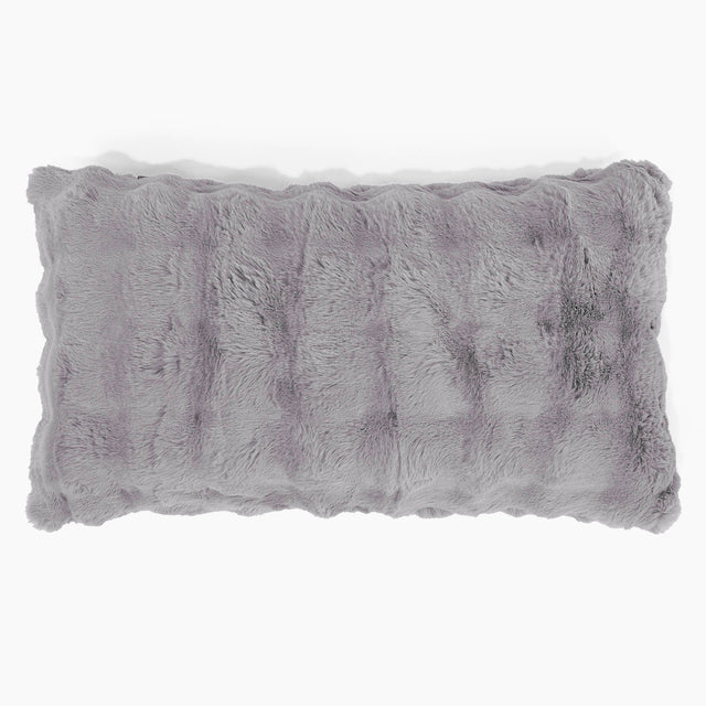 Fodera per Cuscino Rettangolare Gigante 40 x 70cm - Pelliccia Sintetica a Bolle Grigio 01