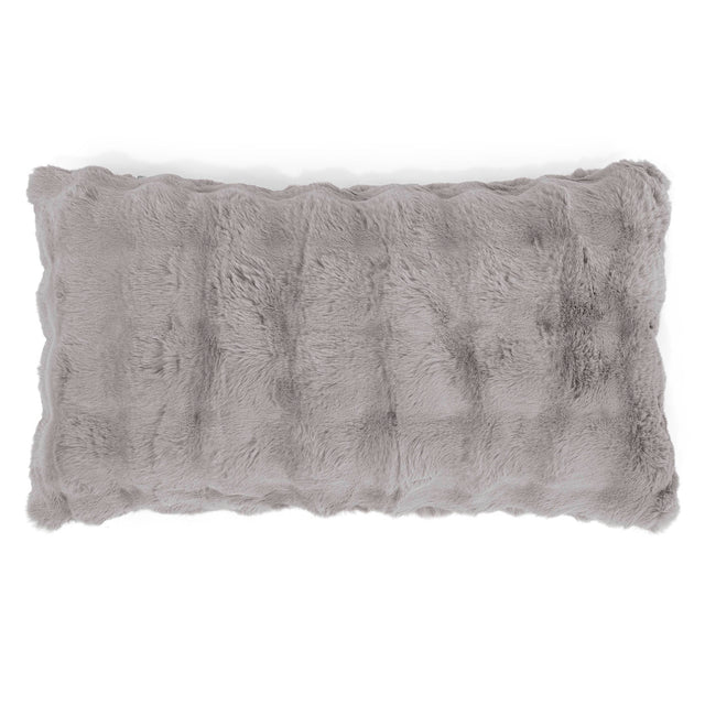 Fodera per Cuscino Rettangolare Gigante 40 x 70cm - Pelliccia Sintetica a Bolle Grigio 01