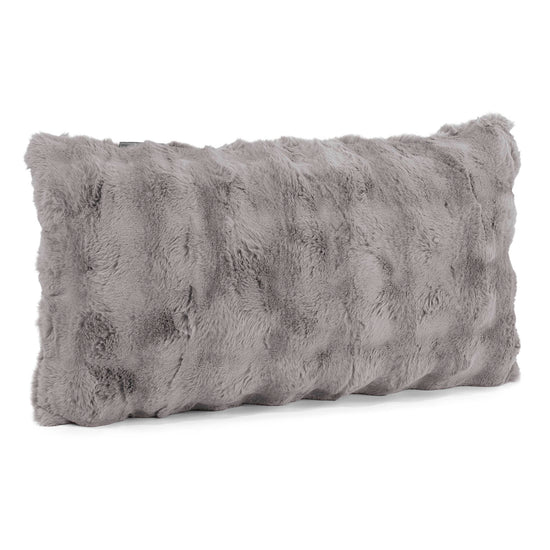 Fodera per Cuscino Rettangolare Gigante 40 x 70cm - Pelliccia Sintetica a Bolle Grigio 02