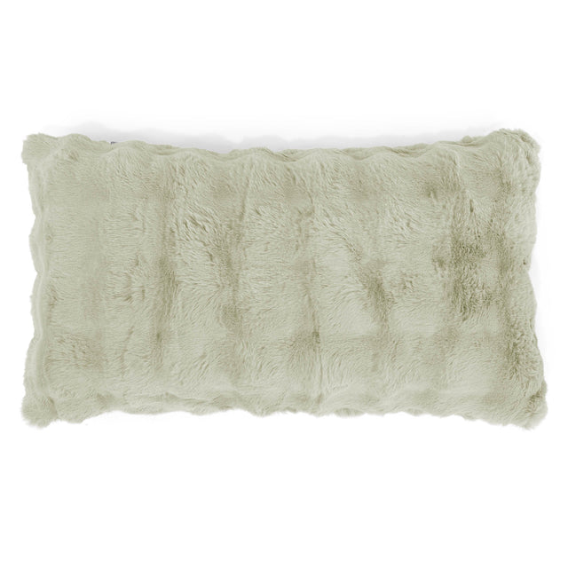 Fodera per Cuscino Rettangolare Gigante 40 x 70cm - Pelliccia Sintetica a Bolle Verde Salvia 01