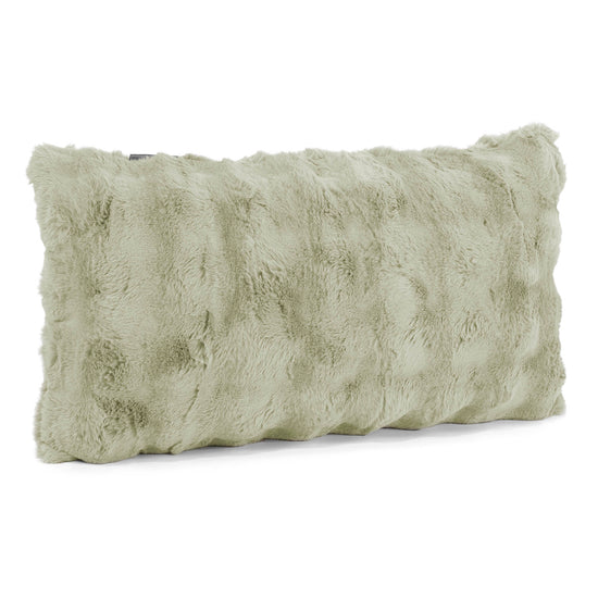 Fodera per Cuscino Rettangolare Gigante 40 x 70cm - Pelliccia Sintetica a Bolle Verde Salvia 02