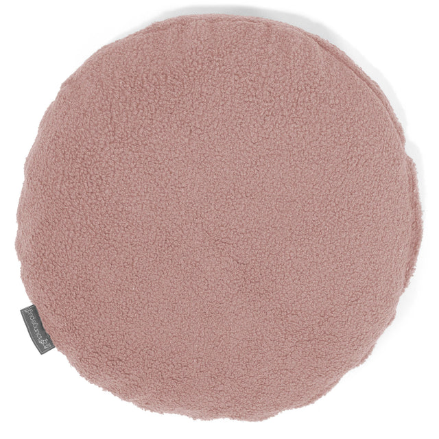 Fodera per Cuscino Rotondo 50cm - Bouclé Rosa1