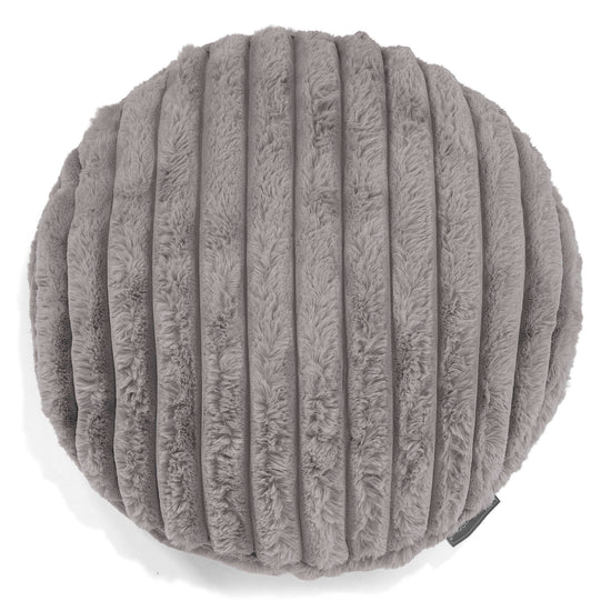 Fodera per Cuscino Rotondo 50cm - Velluto Felpato Ultra Morbido Grigio1