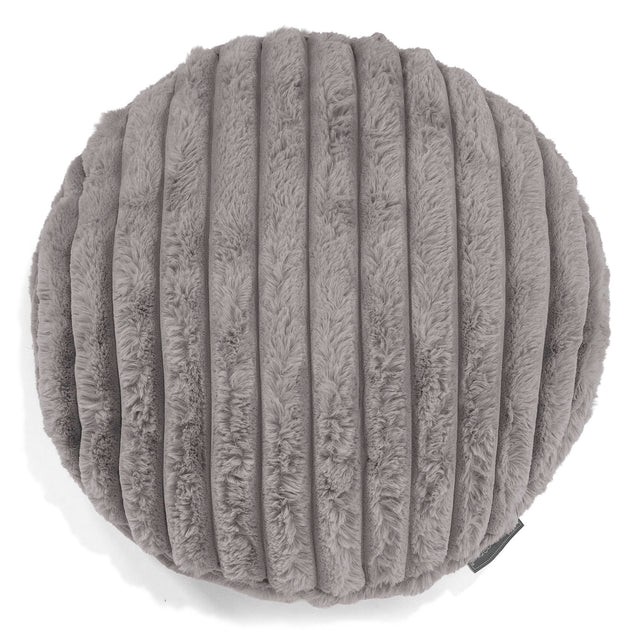 Fodera per Cuscino Rotondo 50cm - Velluto Felpato Ultra Morbido Grigio1