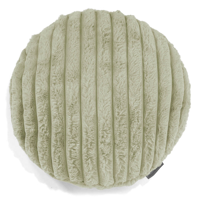 Fodera per Cuscino Rotondo 50cm - Velluto Felpato Ultra Morbido Verde Salvia1