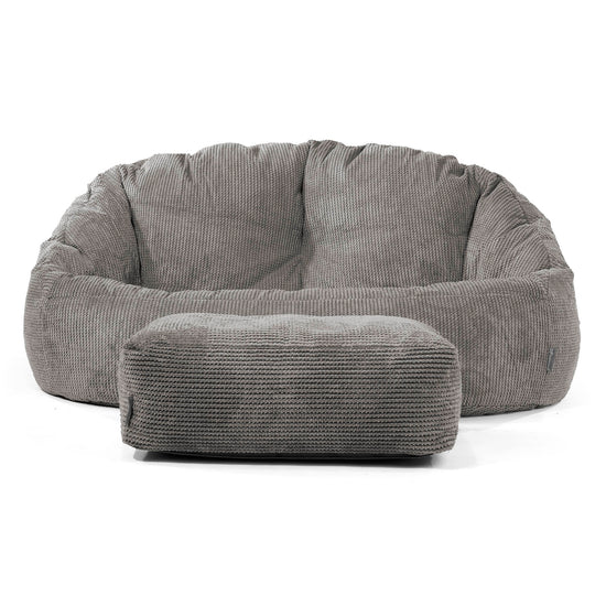 Divano a Sacco Bubble - Pompon Carbone Grigio 02
