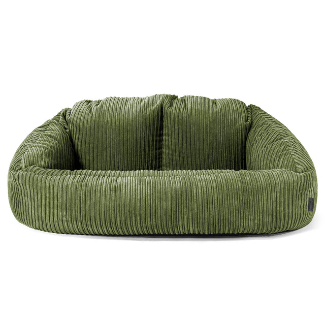 Divano a Sacco Bubble - Velluto a Coste Verde Foresta 01