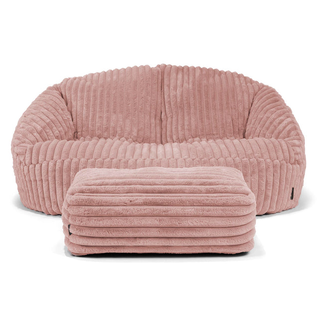 Divano a Sacco Bubble - Velluto Felpato Ultra Morbido Rosa Antico 02