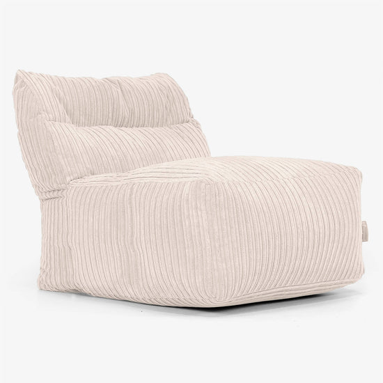 Divano Modulabile Pouf, Sezione Centrale - Velluto a Coste Avorio 01