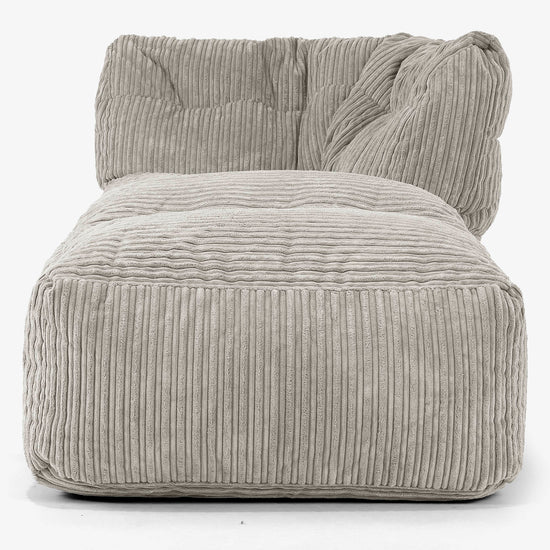 Divano Modulabile Pouf, Sezione Chaise Destra - Velluto a Coste Visone 02