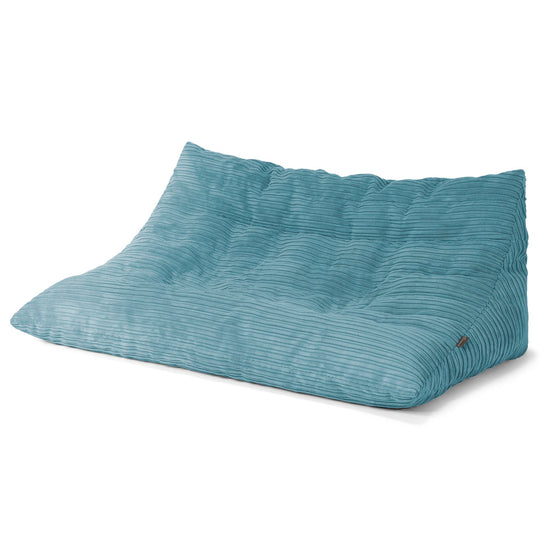 Divano Pouf da Pavimento Noah - Velluto a Coste Egeo Blu 02