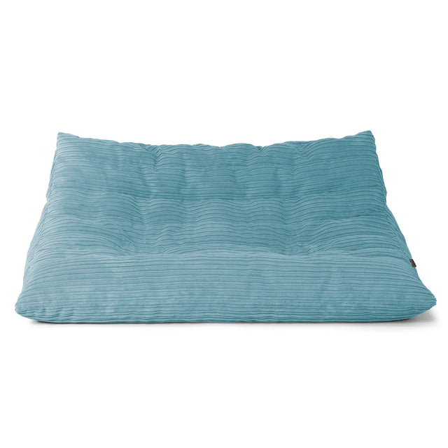 Divano Pouf da Pavimento Noah - Velluto a Coste Egeo Blu 01