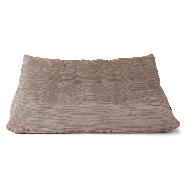 Divano Pouf da Pavimento Noah - Velluto a Coste Grigio Tortora 01