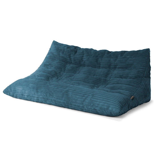 Divano Pouf da Pavimento Noah - Velluto a Coste Navy 02