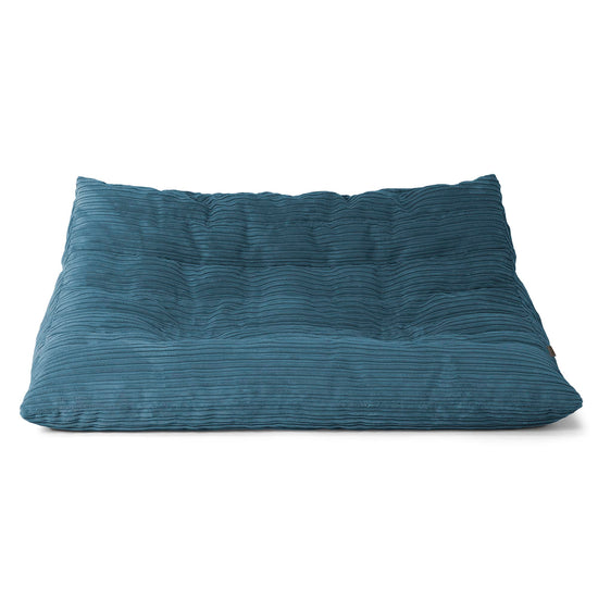 Divano Pouf da Pavimento Noah - Velluto a Coste Navy 01