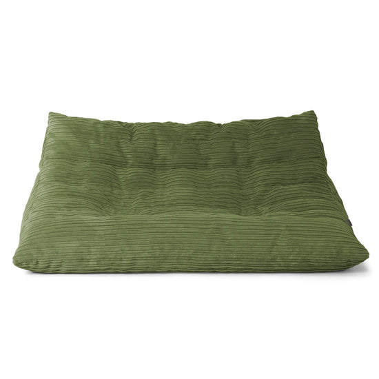 Divano Pouf da Pavimento Noah - Velluto a Coste Verde Foresta 01