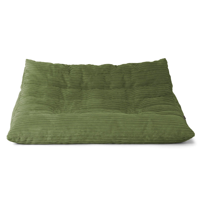 Divano Pouf da Pavimento Noah - Velluto a Coste Verde Foresta 01