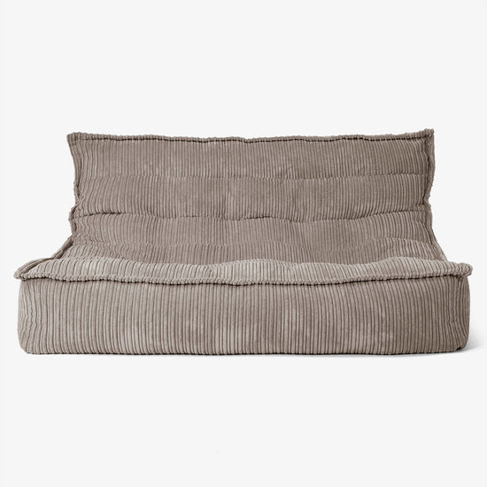 Divano Pouf da Pavimento Oliver - Velluto a Coste Grigio Tortora 01