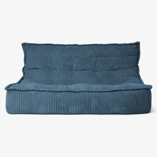 Divano Pouf da Pavimento Oliver - Velluto a Coste Navy 01
