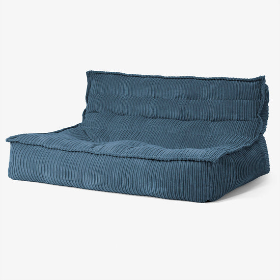 Divano Pouf da Pavimento Oliver - Velluto a Coste Navy 02