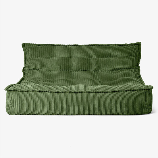 Divano Pouf da Pavimento Oliver - Velluto a Coste Verde Foresta 01