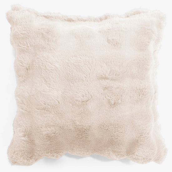 Fodera per Cuscino 47 x 47cm - Pelliccia Sintetica a Bolle Panna 01