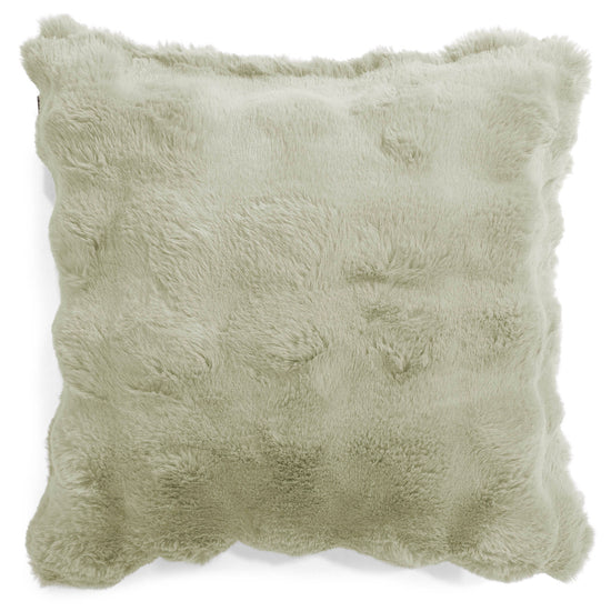 Fodera per Cuscino 47 x 47cm - Pelliccia Sintetica a Bolle Verde Salvia 01
