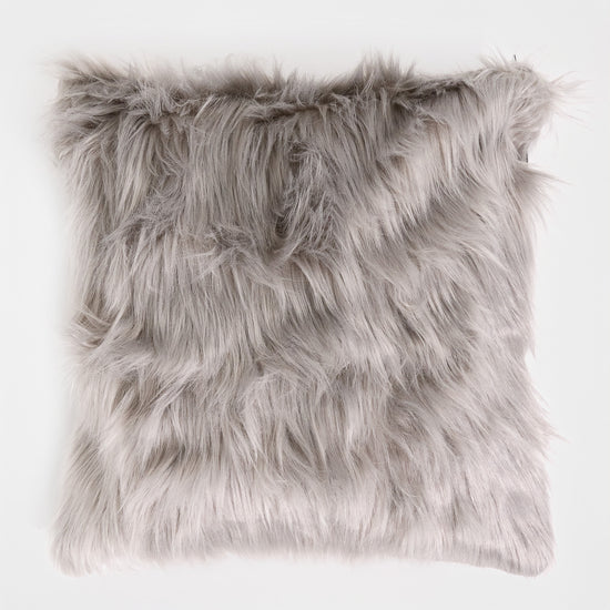 Fodera per Cuscino 47 x 47cm - Pelliccia Sintetica Mongola Grigio 01