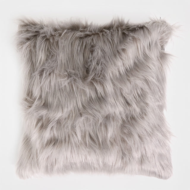 Fodera per Cuscino 47 x 47cm - Pelliccia Sintetica Mongola Grigio 01