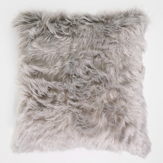 Fodera per Cuscino Gigante 70 x 70cm -Pelliccia Sintetica Mongola Grigio 01