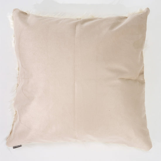 Fodera per Cuscino Gigante 70 x 70cm -Pelliccia Sintetica Mongola Panna 02
