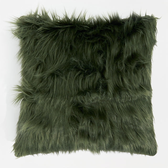 Fodera per Cuscino Gigante 70 x 70cm -Pelliccia Sintetica Mongola Verde Salvia 01